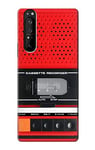 Red Cassette Recorder Graphic Case Cover For Sony Xperia 1 III