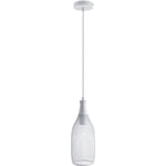 Paco Home - Suspension Lampe Salle à Manger Métal Câble Textile 1,5 m Raccourcissable Sans ampoules, Blanc