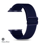 (laivastonsininen)Nylon Ranneke Apple Watch Ranneke 44mm 40mm 38mm 42mm 45mm Solo Loop Pulseira Rannekoru Correa Iwatch Series 7 Se 6 5 4 45mm 41mm - Kellon rannekkeet