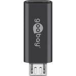 Goobay Micro-USB/USB-C™ OTG Hi-Speed-adapter för anslutning av laddkablar USB-C™ uttag > USB 2,0 mikro plugg (typ B)