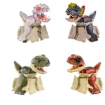 Mattel Jurassic World 4-Pack Egg to Dinosaur Transforming Toys, Hidden Hatchers Figures, 8 Step Dino Changing 2 in 1 Toys, HTP69