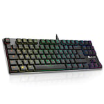 KLIM™ Dash TKL – Clavier Mécanique TKL avec Switch Red Low Profile pour Les Professionnels et Gamers + Rétroéclairage RGB + Structure Métallique + Clavier QWERTZ sans Pavé Numérique - Nouveau