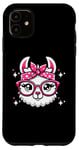 iPhone 11 Llama Pink Bandana Glasses Case