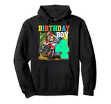 Kids 4 Years Old Kid Birthday Boy Dirt Bike Motorcycle 4th Pullover Hoodie