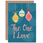 Merry Christmas To The One I Love Greetings Card Plus Envelope Blank inside