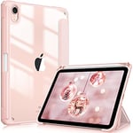 FINTIE Coque Compatible avec iPad Mini 2021 6ème Génération 8.3 Pouces - [Rangement de Pencil] Etui Fin Léger Cover Arrière Transparent Clair Housse Antichoc Veille/Réveil Auto, Or Rose