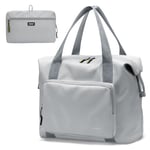 GOLF QUALITY Grand Sac à Main de Voyage Pliable Sac de Cabine Avion Sac de Sport Homme Femme Sac Weekend,Sac de Gym,24L Sac de Bagage à Main Léger, Gris