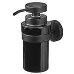 AMARE Distributeur de Savon de Luxe en Verre avec Support Mural Noir, 7 x 10,5 x 13 cm, 350 ML, Acier Inoxydable, M, 8700-2013-102