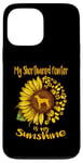 Coque pour iPhone 13 Pro Max Chien d'arrêt à poil court My Sunshine Sunflower Paw Lover