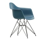 Vitra - Eames Plastic Armchair DAR - 83 Sea Blue - Basic Dark Base - Charles & Ray Eames - Blå - Metall/Plast