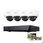 Reolink Kit Vidéo Surveillance avec 8CH 2To PoE NVR et 4X 5MP Caméra PoE,Anti-Vandal IK10,Vision Noc Couleur,Détection Intelligente