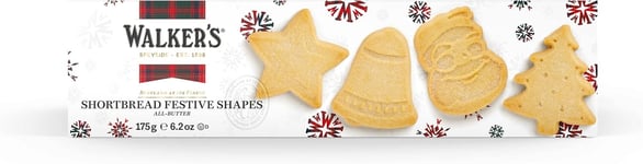 Walker'S Assorted Shortbread in Festive Shapes 175G (Pack of 12) All Butter Tast