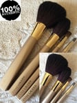 100% AUTHENTIC BEYOND RARE Estee Lauder COMPLETE Signature Logo GOLD BRUSH SET