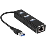 SilverStone SST-EP04 - Adaptateur réseau Ethernet Gigabit 3 ports USB 3.1 Gen 1 Type A/RJ45, aluminum