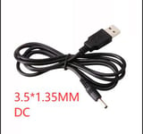 Câble D'alimentation Cc Coudé Noir 90 Usb Mâle À Mâle,Câble De Charge,Rallonge Usb,5.5x2.5mm,3.5x1.35mm,5.5x2.1mm,0.8m - Type 35135d-0.8-1 M