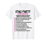 Stag Party dare Checklist Challenge the Stag Bachelors T-Shirt