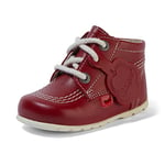 Kickers Unisex Baby Kick Hi Ankle Boots with Zip | Extra Flexibility for | Easy, Red, 2 UK Child