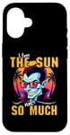 iPhone 16 I Love The Sun Funny Vampire Sunglasses Tropical Sunset Vibe Case