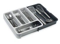 Joseph Joseph DrawerStore - Expandable Cutlery Tray Drawer Organiser for kitchen utensils, Dark Grey/Grey