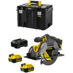 Stanley - Scie Circulaire FatMax SFMCS500M2T (2 x 4,0 Ah Chargeur tstak vi)