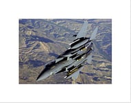 Wee Blue Coo Military Plane Fighter Jet Air Force F-15e Strike Eagle Wall Art Print