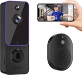 Guggre Wireless Video Doorbell & Indoor Ring Chime, Enhanced Security with AI HD