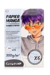 GRAPH’IT bloc Manga de 25 feuilles 300gr extra blanc spécial marqueur à alcool, 1 côté collé, papier résistant pour encre à alcool, 6 modèles de planches manga sur calques inclus - Format A4