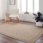 Livabliss Sydney Indoor Outdoor Rug - Large Boho Rug for Living Room 156x207cm, Dining, Kitchen Rug - Vintage Patterned Neutral & Coloured Rugs, Waterproof, Stain Durable, Dark Beige Rug