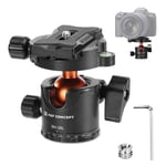 K&F Concept Rotule Ball Tête vis 3/8" en Aluminium Ball Head Adaptateur 360° Rotatif avec Plaque Rapide de Vis 1/4" pour Trépied et Caméra Charge Max 10KG