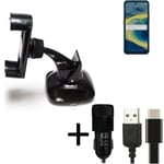 For Nokia XR20 car holder + CHARGER windshiled bracket 