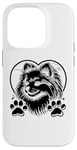 Coque pour iPhone 14 Pro Poméranien Cœur Poméraniens Pom Dog