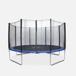 Trampoline rond D. 430cm bleu avec son filet de protection - Vénus - Trampoline de jardin 430 cm 4m , Qualité PRO. , Normes EU.