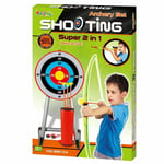 Kids 2 in 1 Large Bow & Arrow Set Archery Toy Bolt Gun Shooting Target Practice