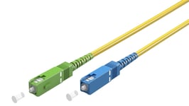 Goobay Fiberoptisk kabel (FTTH), Singlemode (OS2) Yellow, gul (Simplex), 20 m plugg SC-APC (8°) > SC plugg (UPC), halogenfri kabelhölje (LSZH)