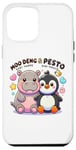 Coque pour iPhone 12 Pro Max Moo Deng Et Le Bébé Hippopotame Au Pesto Bébé Pingouin