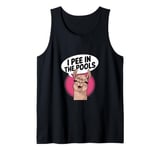 Funny Llama Confession "I Pee In The Pools" Sarcastic Humor Tank Top