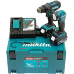 Makita Kit combiné batterie 18V (DHP482 + DML815), 2x 3,0 Ah + chargeur dans MAKPAC