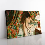 Naked Woman In Bed By Edgar Degas Classic Painting Canvas Wall Art Print Ready to Hang, Framed Picture for Living Room Bedroom Home Office Décor, 60x40 cm (24x16 Inch)