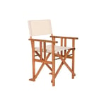 Home ESPRIT Chaise de Jardin Blanc Marron Bois d'acacia 52 x 53 x 87 cm