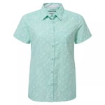 Craghoppers Womens/Ladies Nosilife Tillia Printed Short-Sleeved Shirt (Poolside Green) - Blue - Size 14 UK