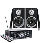 2x Skytronic 5" Hi-Fi Speakers Amplifier Home Audio System 140 Watt UK Stock