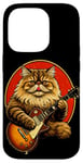 iPhone 14 Pro Cat playing guitar vintage old school Rock Fan cat Lover Case