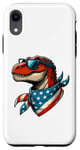 Coque pour iPhone XR Dinosaure amusant Jour de l'indépendance Dinosaure patriotique USA