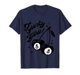 Cute Lucky Cherry Black Ball Eight Magic Pool Fruit T-Shirt