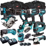 Makita 18V Li-Ion 10 Piece Monster Tool Kit With 3 x 5.0Ah Battery Charger & Bag