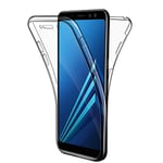 Evetane Coque Compatible avec Samsung Galaxy A8 2018 360 intégrale Avant Arriere Housse Etui Protection Souple Transparente