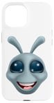 Coque pour iPhone 15 Alien Gris Gris Fun Personnage de dessin animé drôle