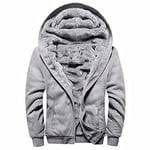 Aotorr Sweat Homme Hiver Chaud Veste à Capuche Polaires Doublé Large Gris M