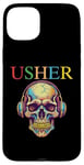 iPhone 15 Plus USHER Vintage Hiphop Music skull Headphone Vintage Design Case