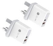 VELEKO 18W USB C PD Charger, 2Pack Type-C Power Delivery Wall Plug, Compatible with iPhone 12/12Pro/12 mini/SE/11/11 Pro/XS/XR AirPods Pro Samsung Google Pixel Huawei, Tablet and More.
